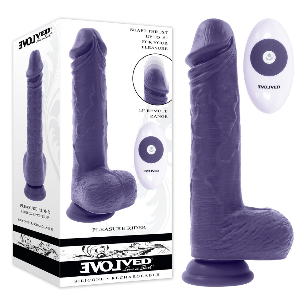 Evolved Pleasure Rider - Thrusting 9 Inch Dong with Remote - Blue
