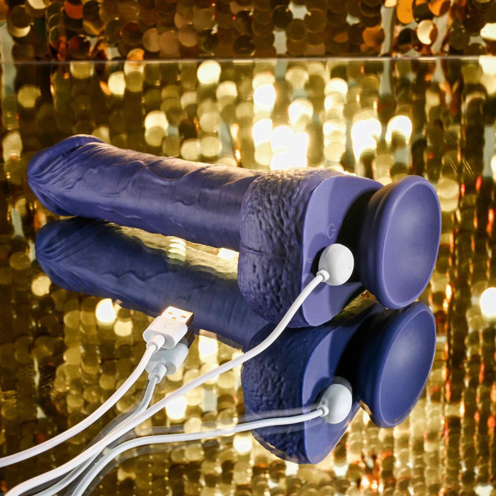 Evolved Pleasure Rider - Thrusting 9 Inch Dong with Remote - Blue
