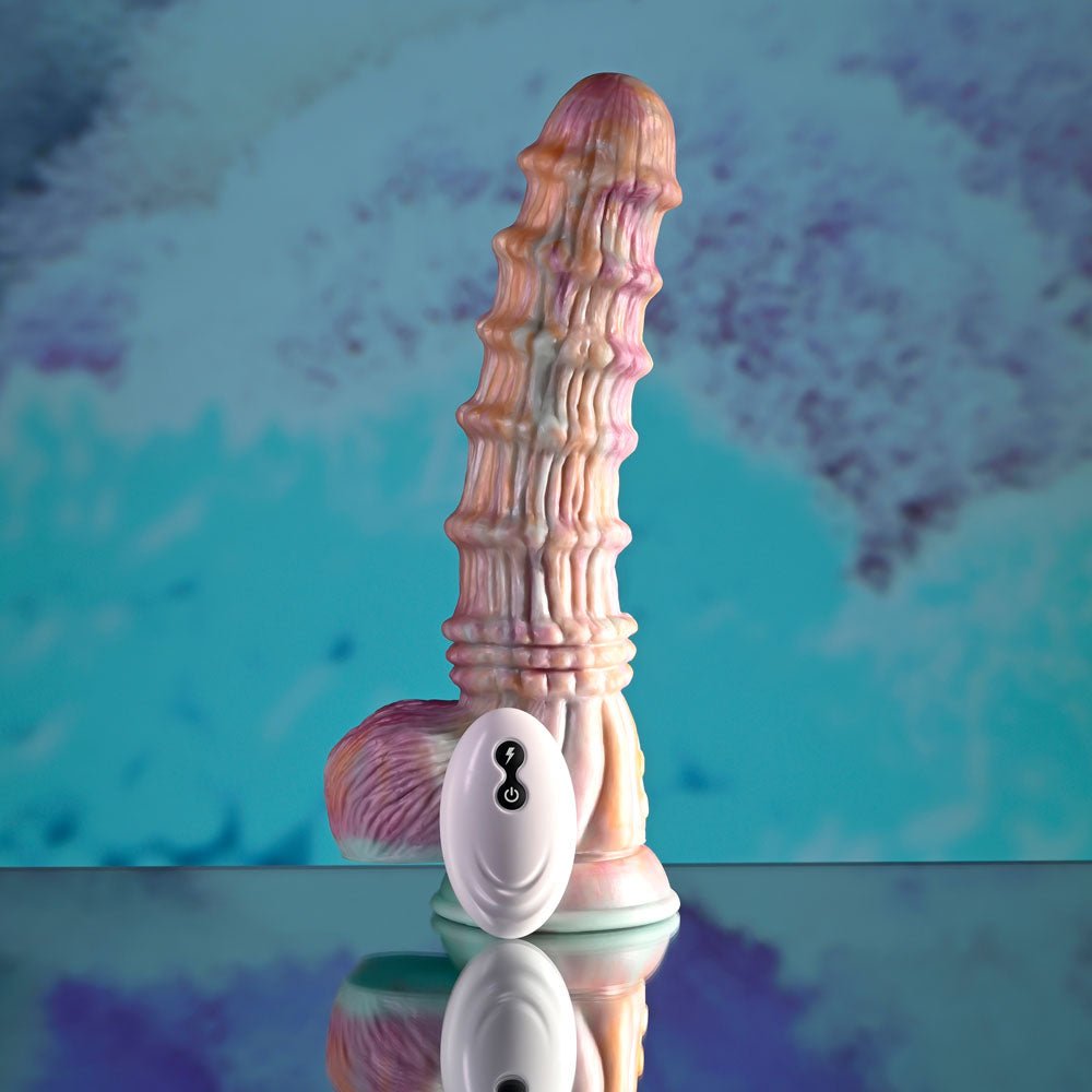 Evolved Fantasy Vibrating Dildo with Remote - Multicoloured