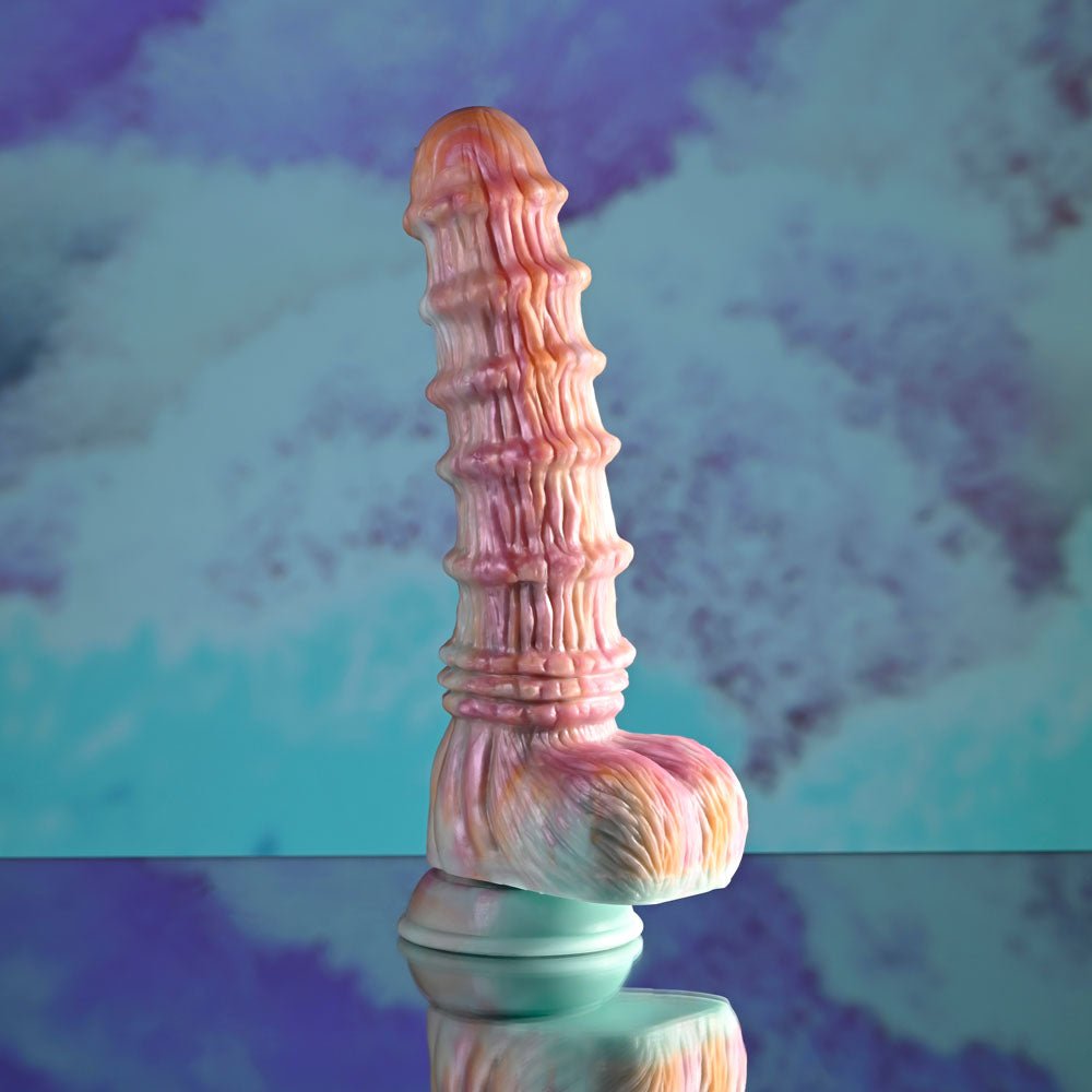 Evolved Fantasy Vibrating Dildo with Remote - Multicoloured