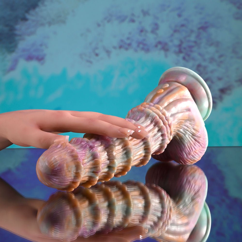Evolved Fantasy Vibrating Dildo with Remote - Multicoloured