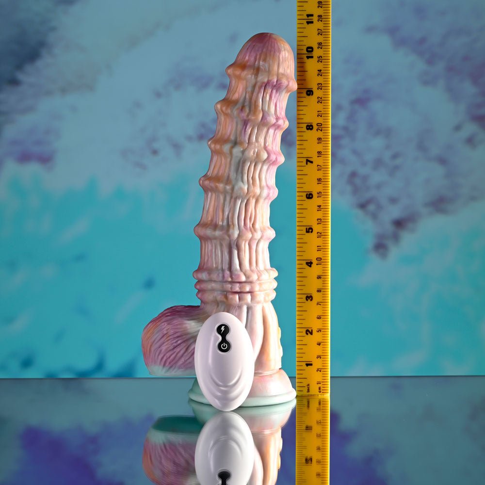 Evolved Fantasy Vibrating Dildo with Remote - Multicoloured