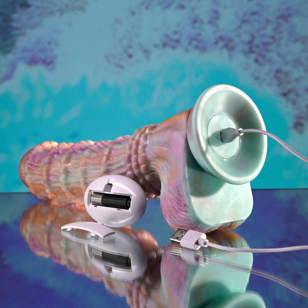 Evolved Fantasy Vibrating Dildo with Remote - Multicoloured