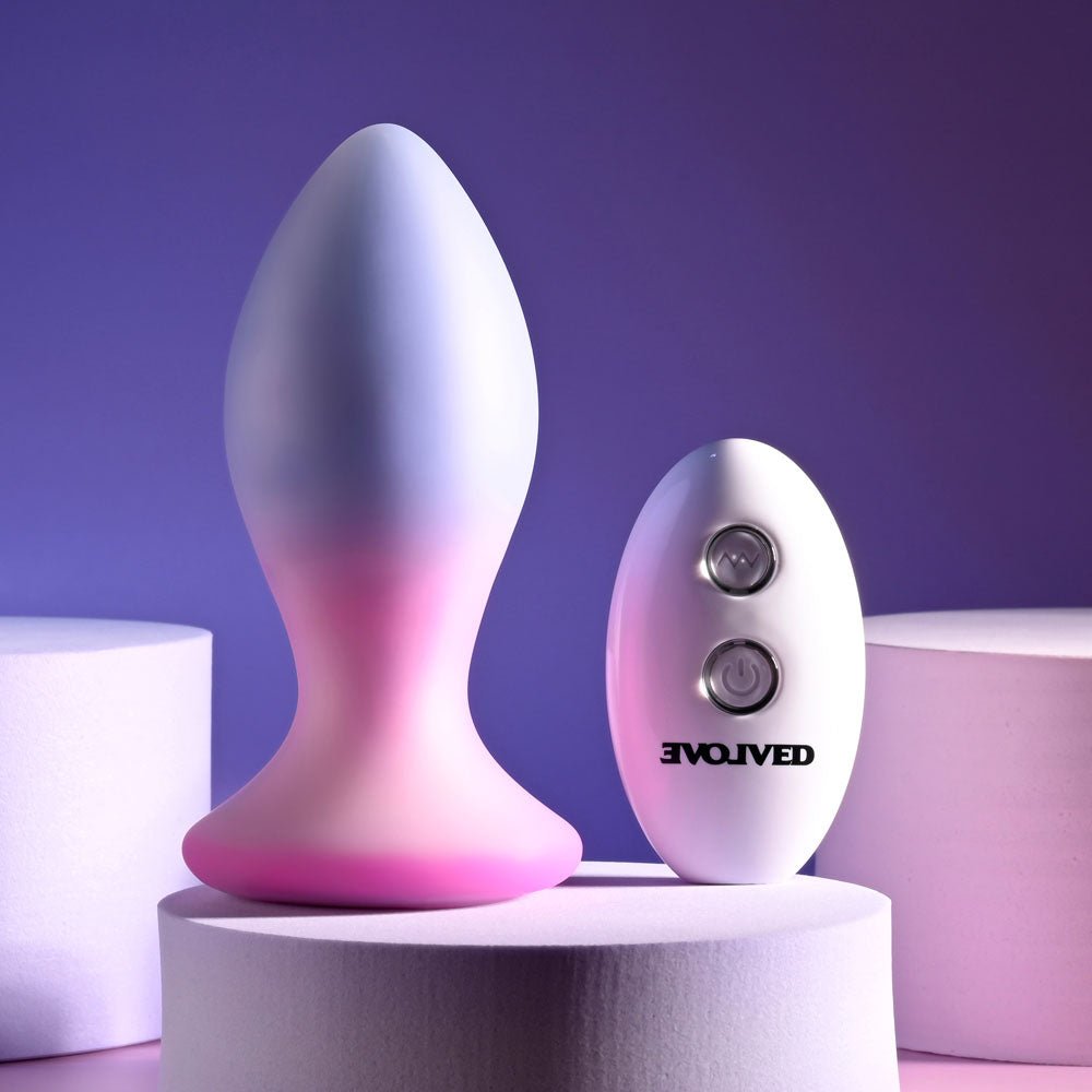 Evolved Paradise Plug - Vibrating Butt Plug with Remote Control - Pink/Purple