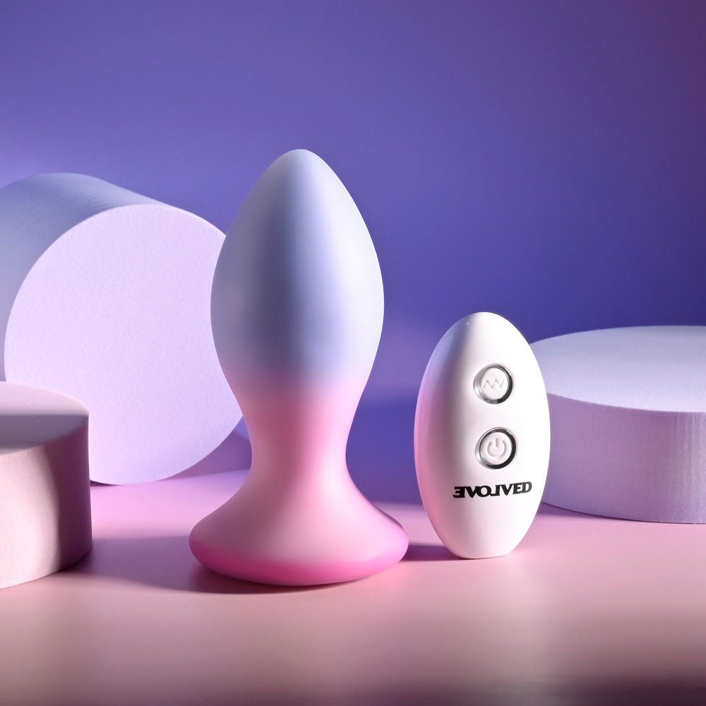 Evolved Paradise Plug - Vibrating Butt Plug with Remote Control - Pink/Purple