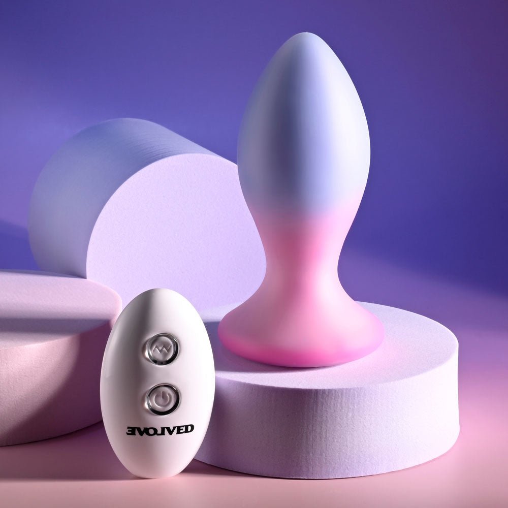 Evolved Paradise Plug - Vibrating Butt Plug with Remote Control - Pink/Purple