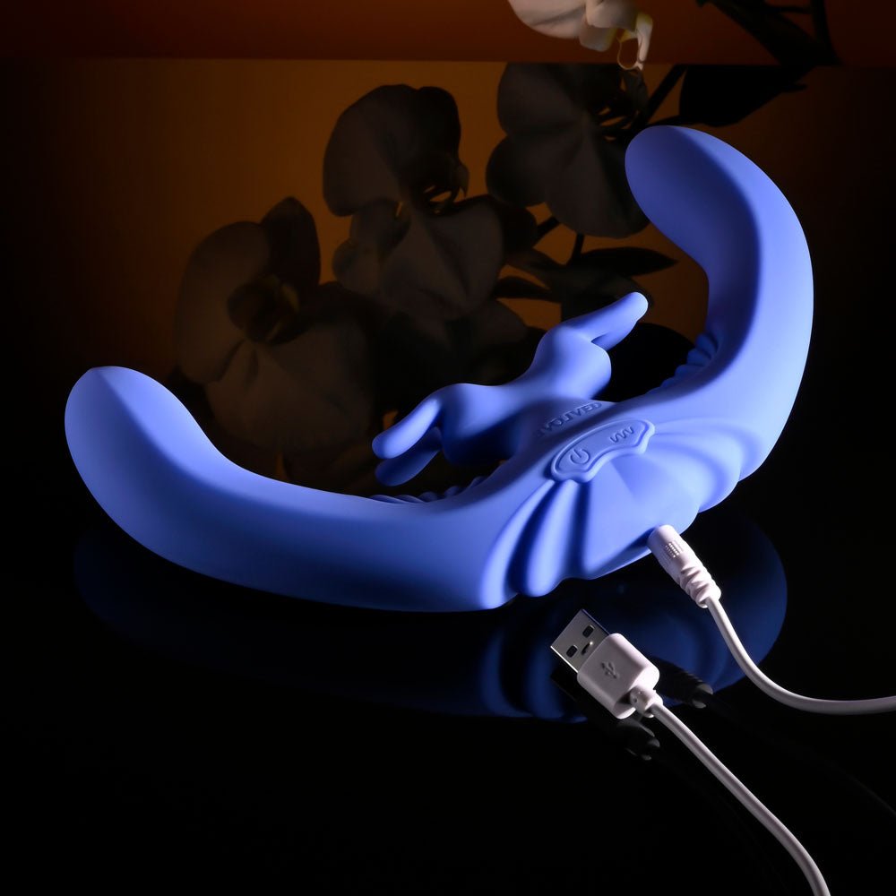 Evolved Lovebirds Double Ended Rabbit Vibrator with Remote - Purple