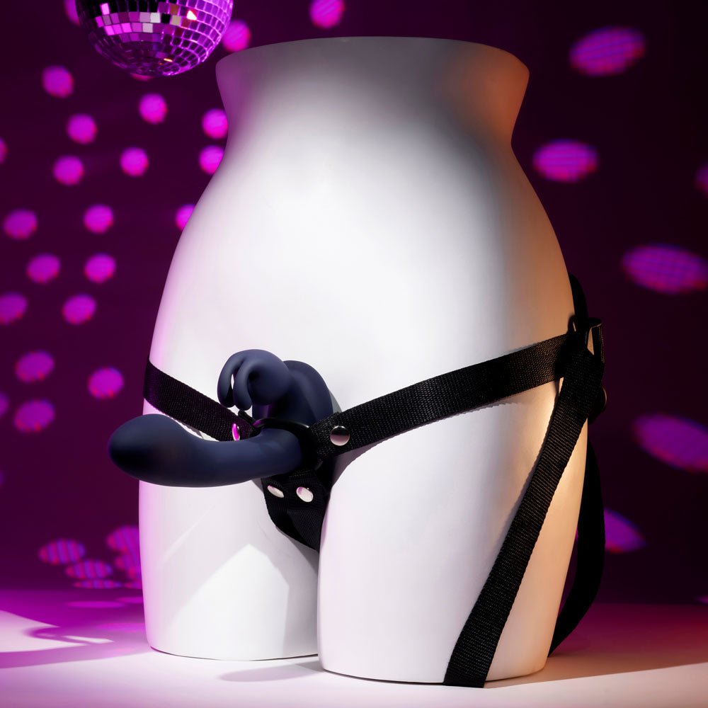 Evolved Giving Vibes - Vibrating Strap-On with Remote - Black