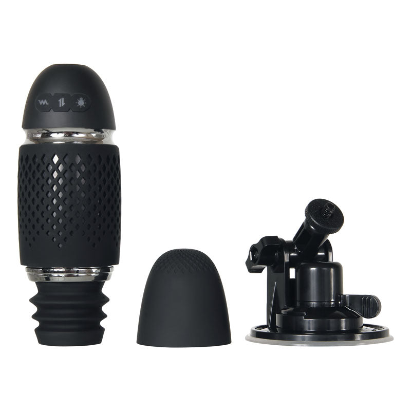 Evolved Thrust & Go - Black Thrusting Vibrator with Interchangeable Shafts
