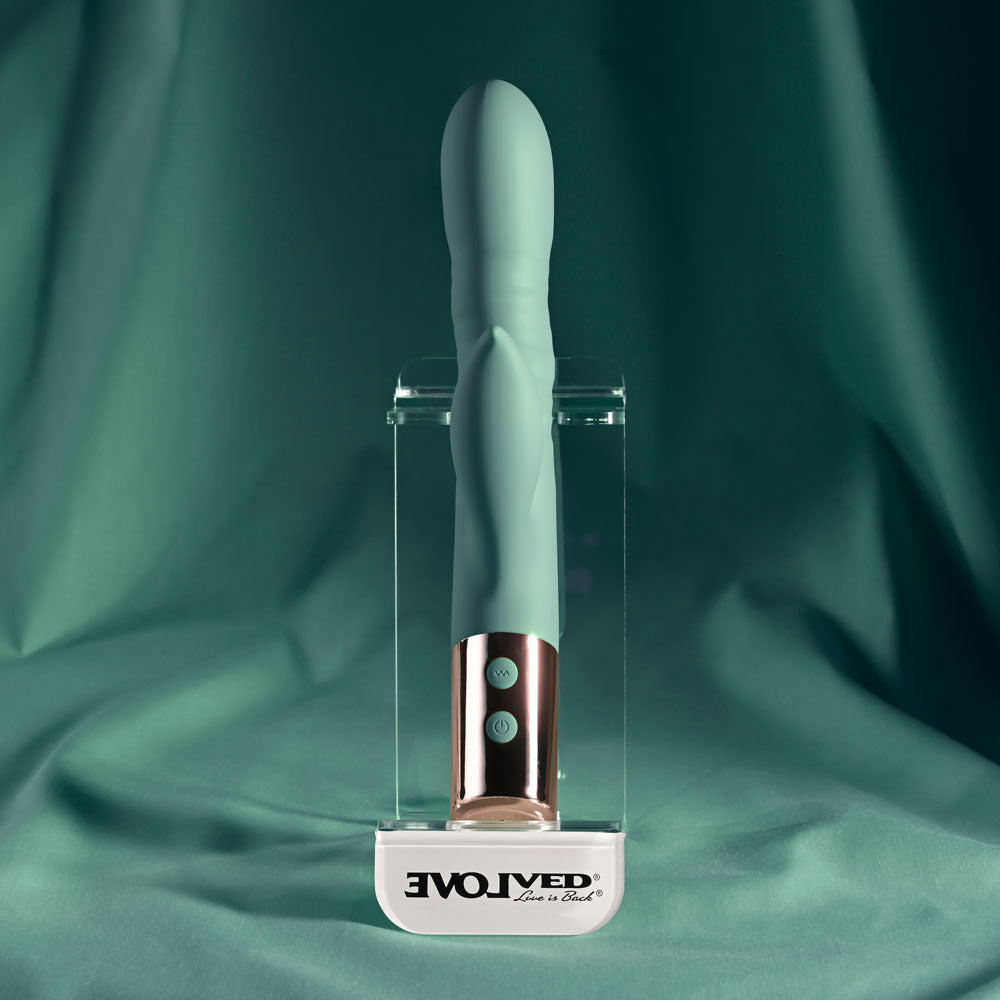Evolved The Shimmy - Thrusting Rabbit Vibrator - Green