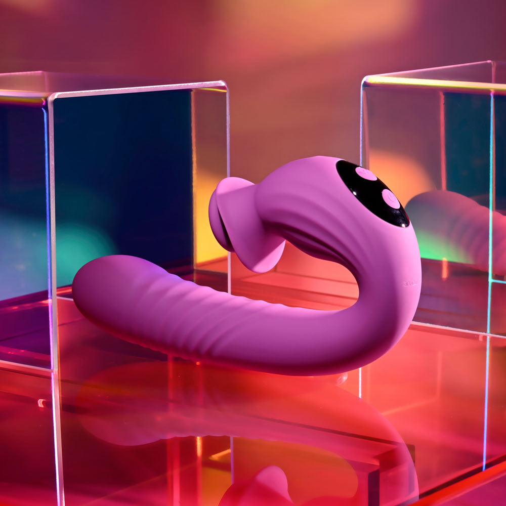 Evolved Deep Ecstasy Thrusting Rotating Tapping Vibrator - Purple