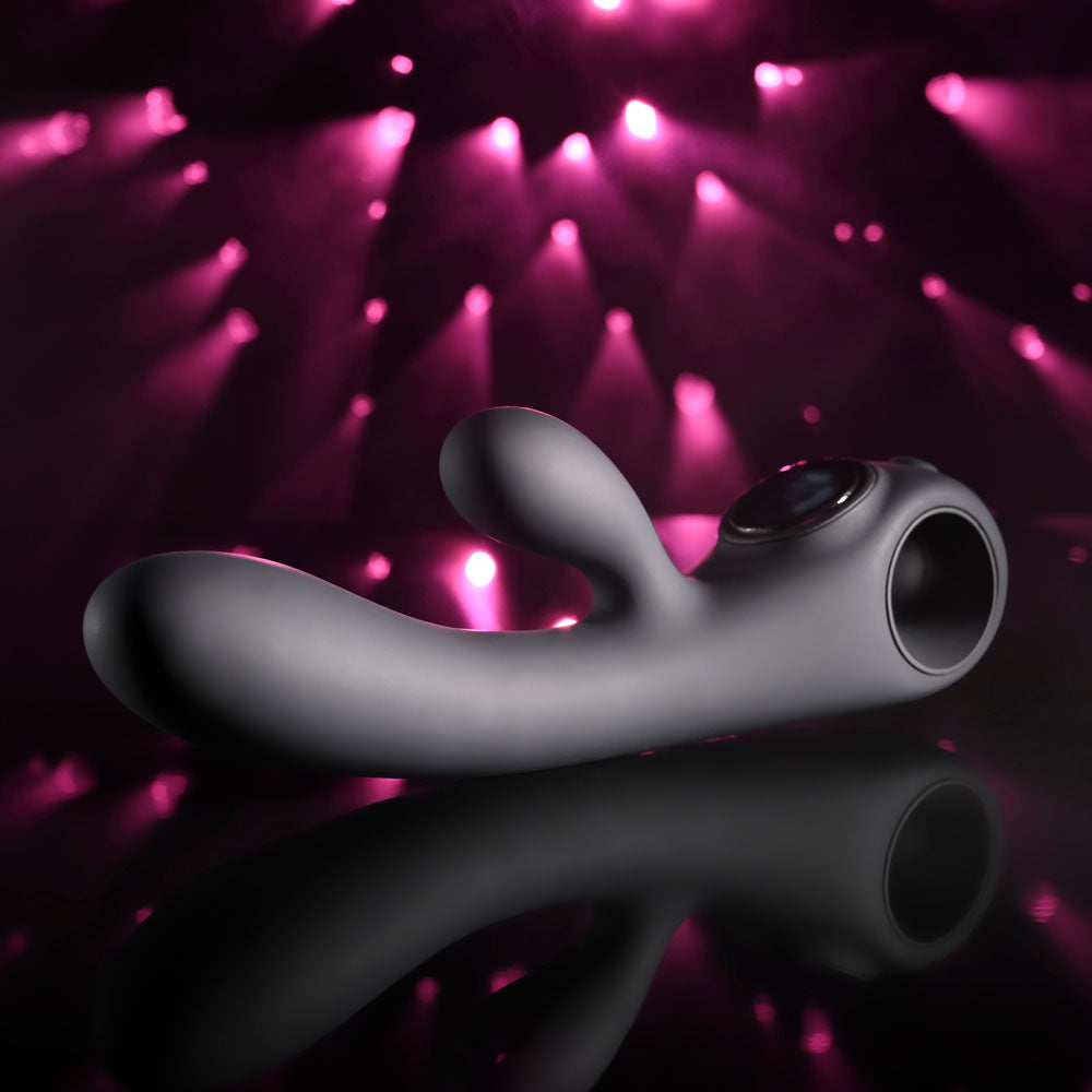 Evolved Black Magic - Black Rechargeable Rabbit Vibrator with LED Screen