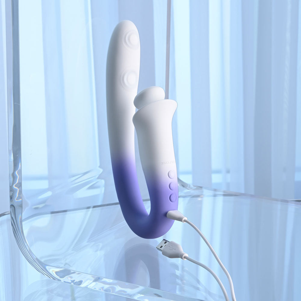 Evolved Sprint Loaded Multi Tapping Vibrator - Purple/White