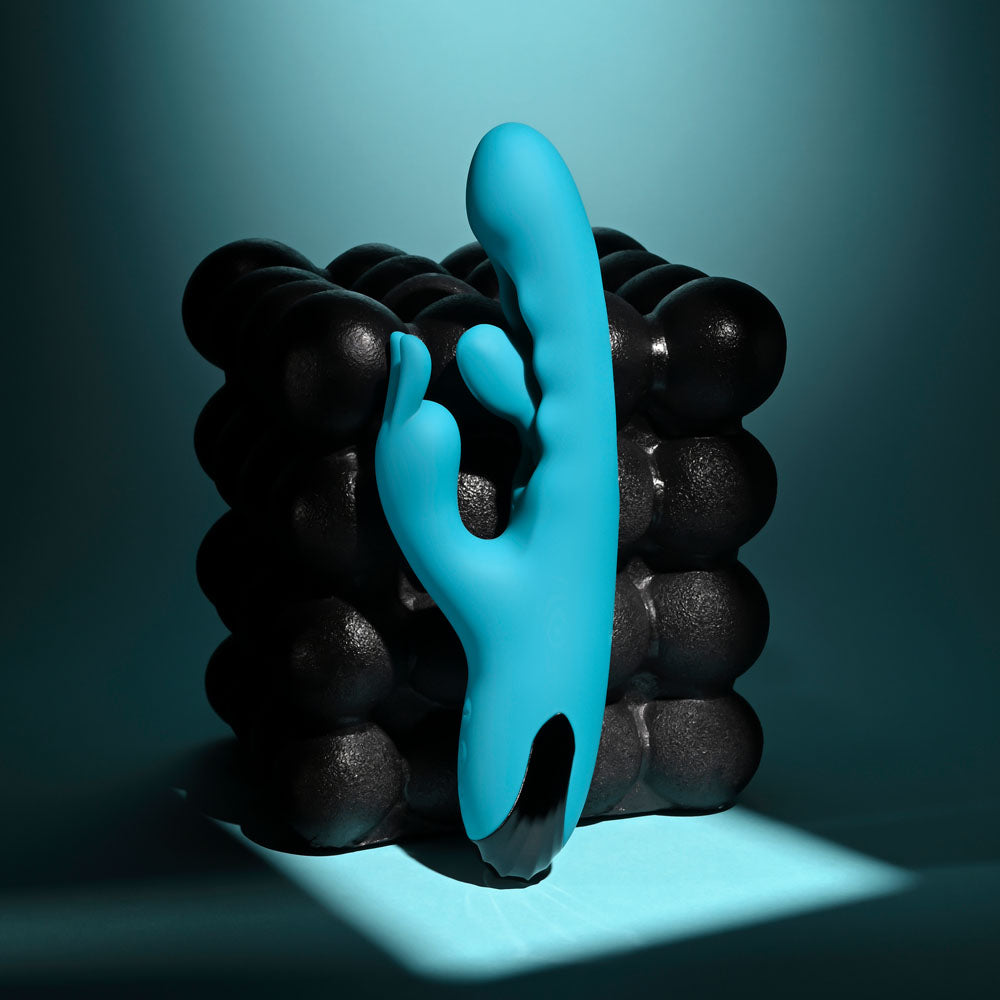 Evolved Bunny Tapper - Blue Rechargeable Rabbit Vibrator with Flicking Shaft
