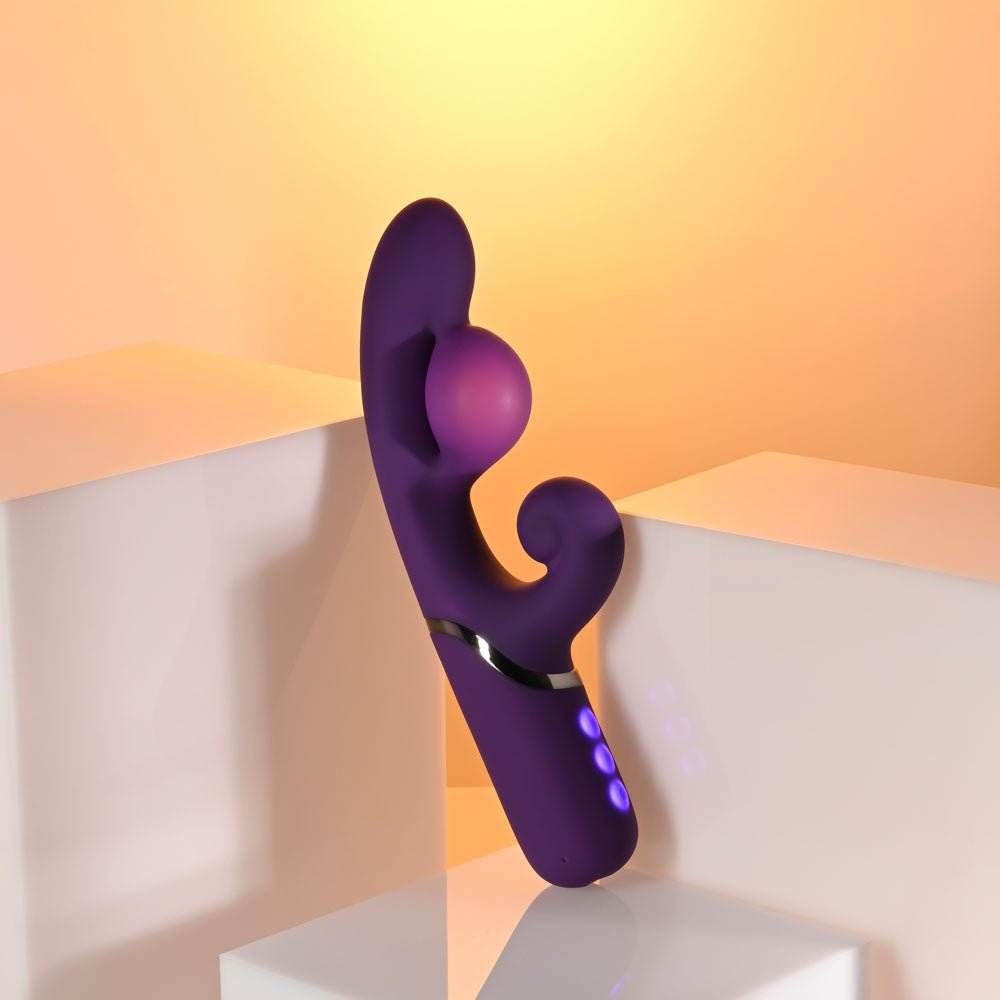 Evolved Pleasure Puff Inflatable Rabbit Vibrator - Purple