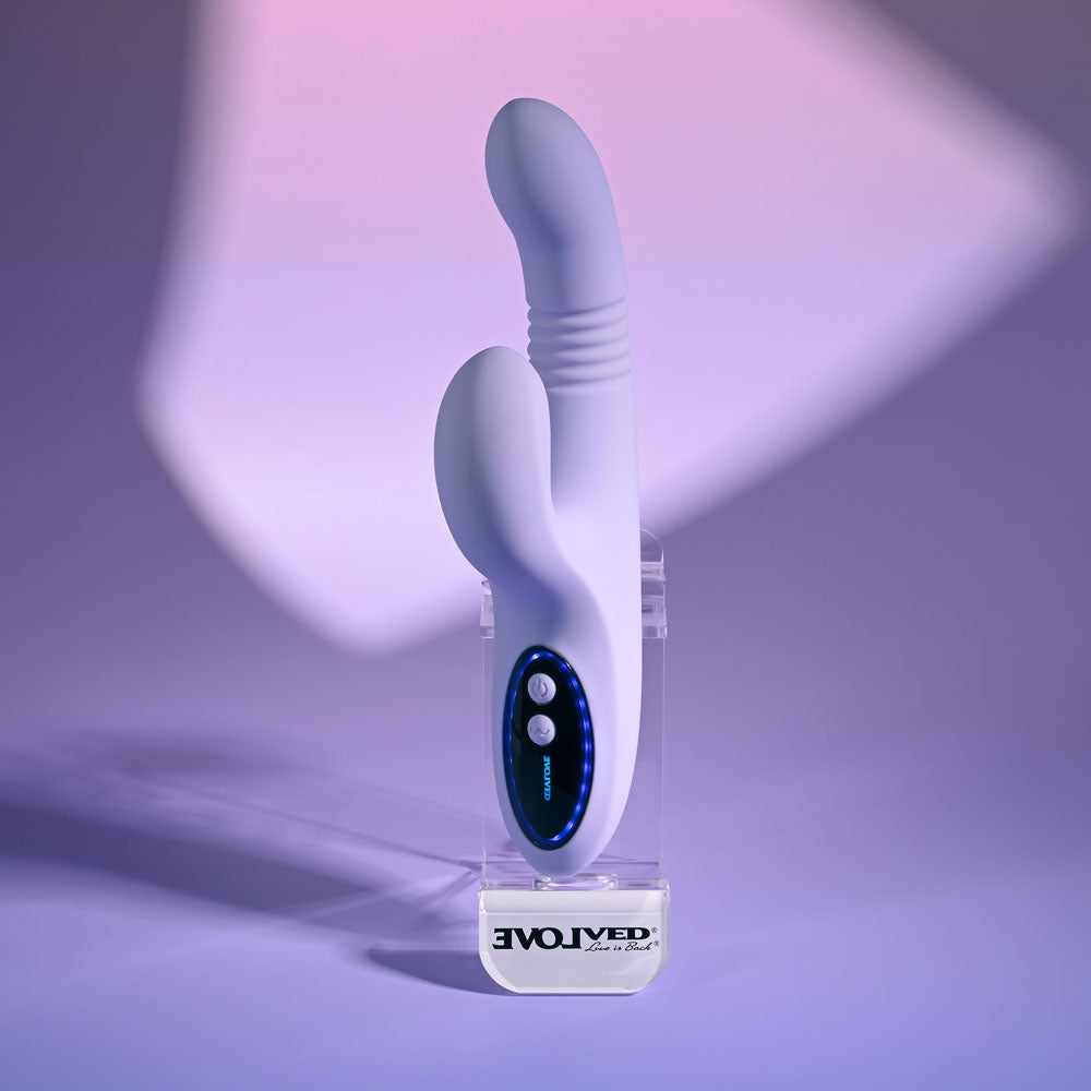 Evolved Pep Talk Thrusting Vibrator with Tapping Clitoral Stimulator - Purple