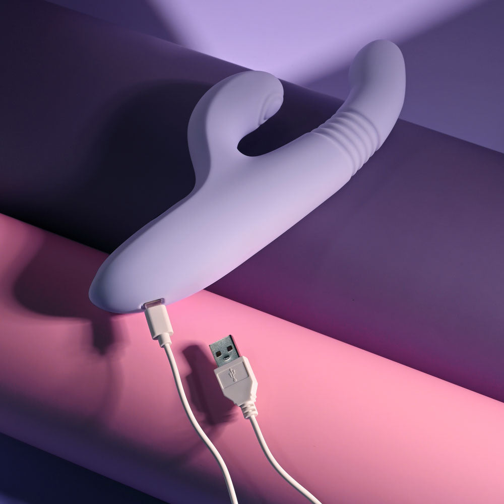 Evolved Pep Talk Thrusting Vibrator with Tapping Clitoral Stimulator - Purple