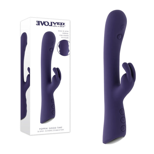 Evolved Poppin Good Time Dual Tapping Rabbit Vibrator - Purple