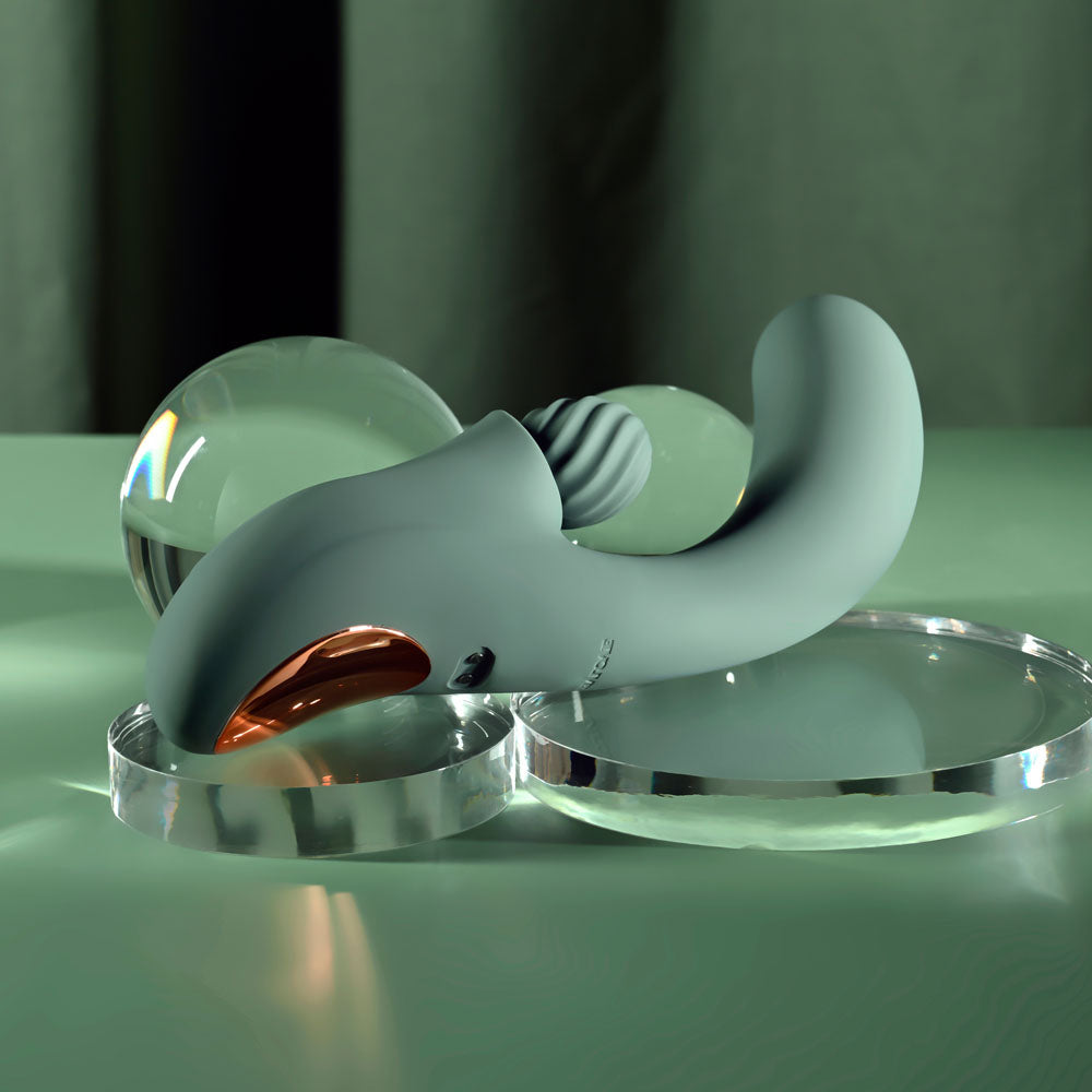 Evolved Spiral Charm - Green Rechargeable Rabbit Vibrator