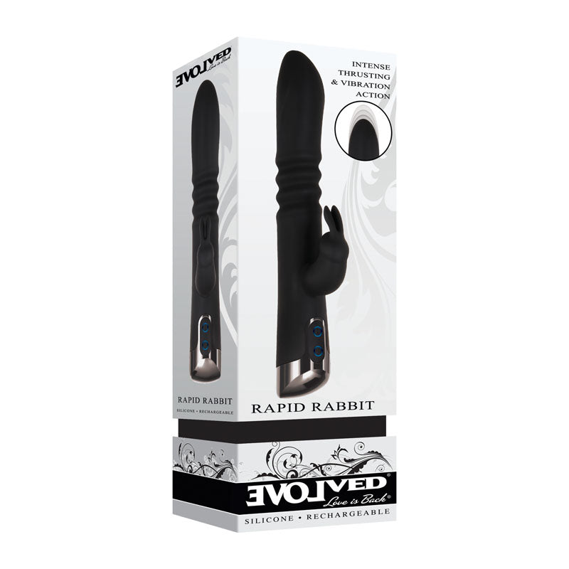 Evolved Rapid Thrusting Rabbit Vibrator - Black