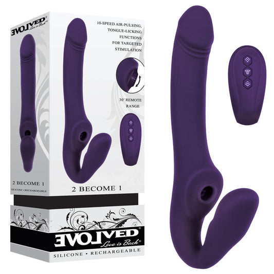 Evolved 2 Become 1 - Strapless Strap-On with Remote Control- Purple