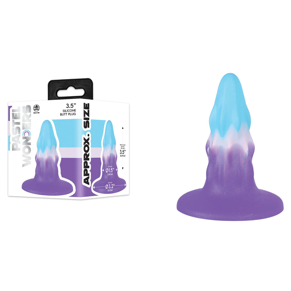 Pastel Wonders 3.5 Inch Silicone Butt Plug - Multi-Coloured
