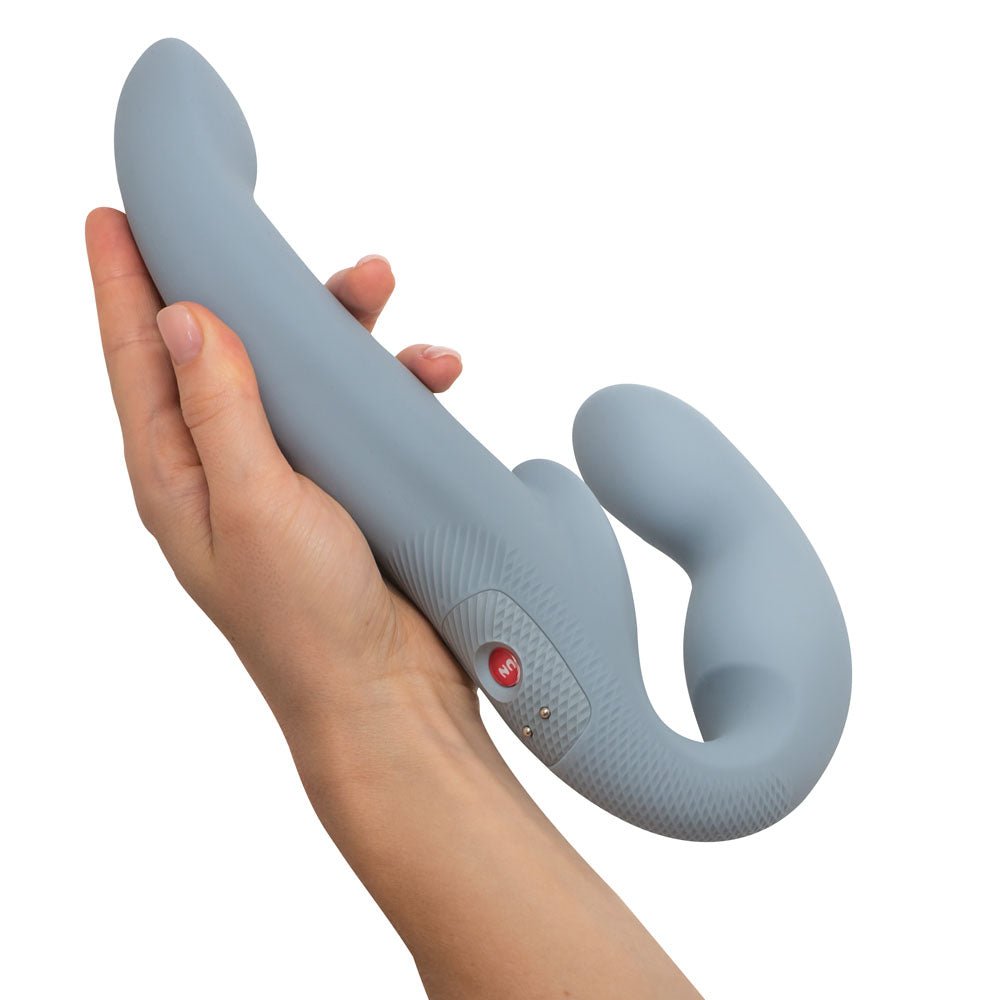 Fun Factory Share Vibe Pro Vibrating Strapless Strap-On - Cool Grey