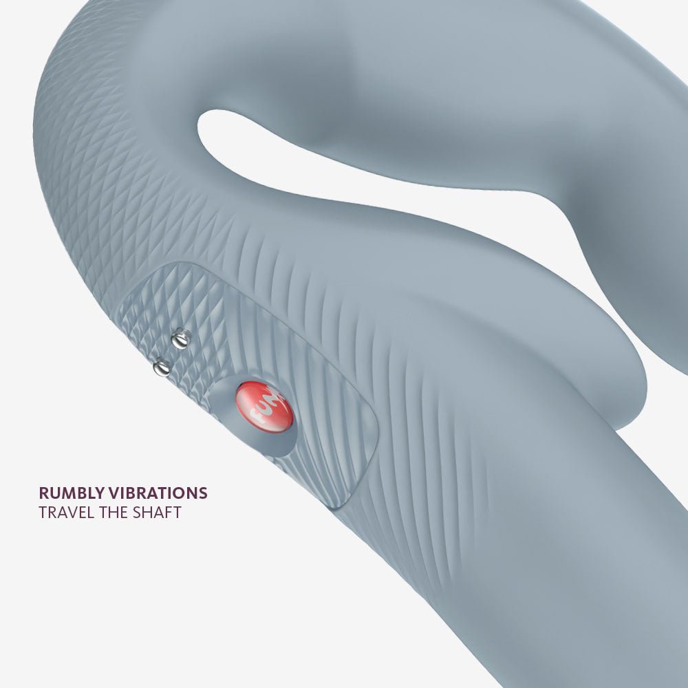 Fun Factory Share Vibe Pro Vibrating Strapless Strap-On - Cool Grey