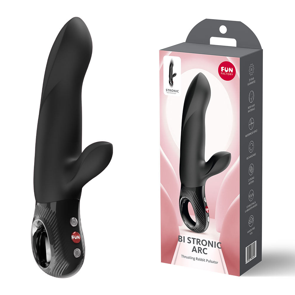Fun Factory Bi Stronic Arc Thrusting Rabbit Vibrator - Black