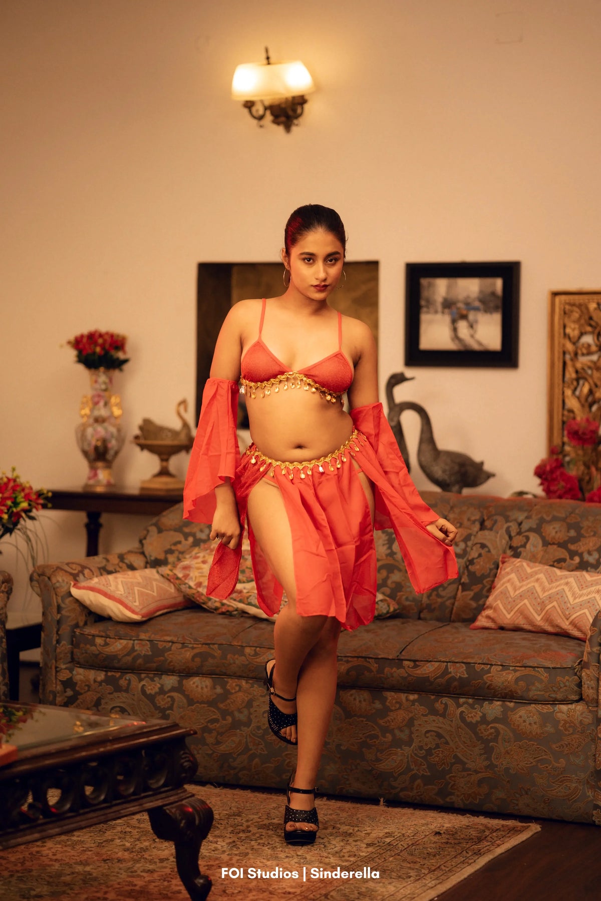 Rule His Midnight Desert Fantasy – 4 Piece Set with Panty, Skirt & Sleeves