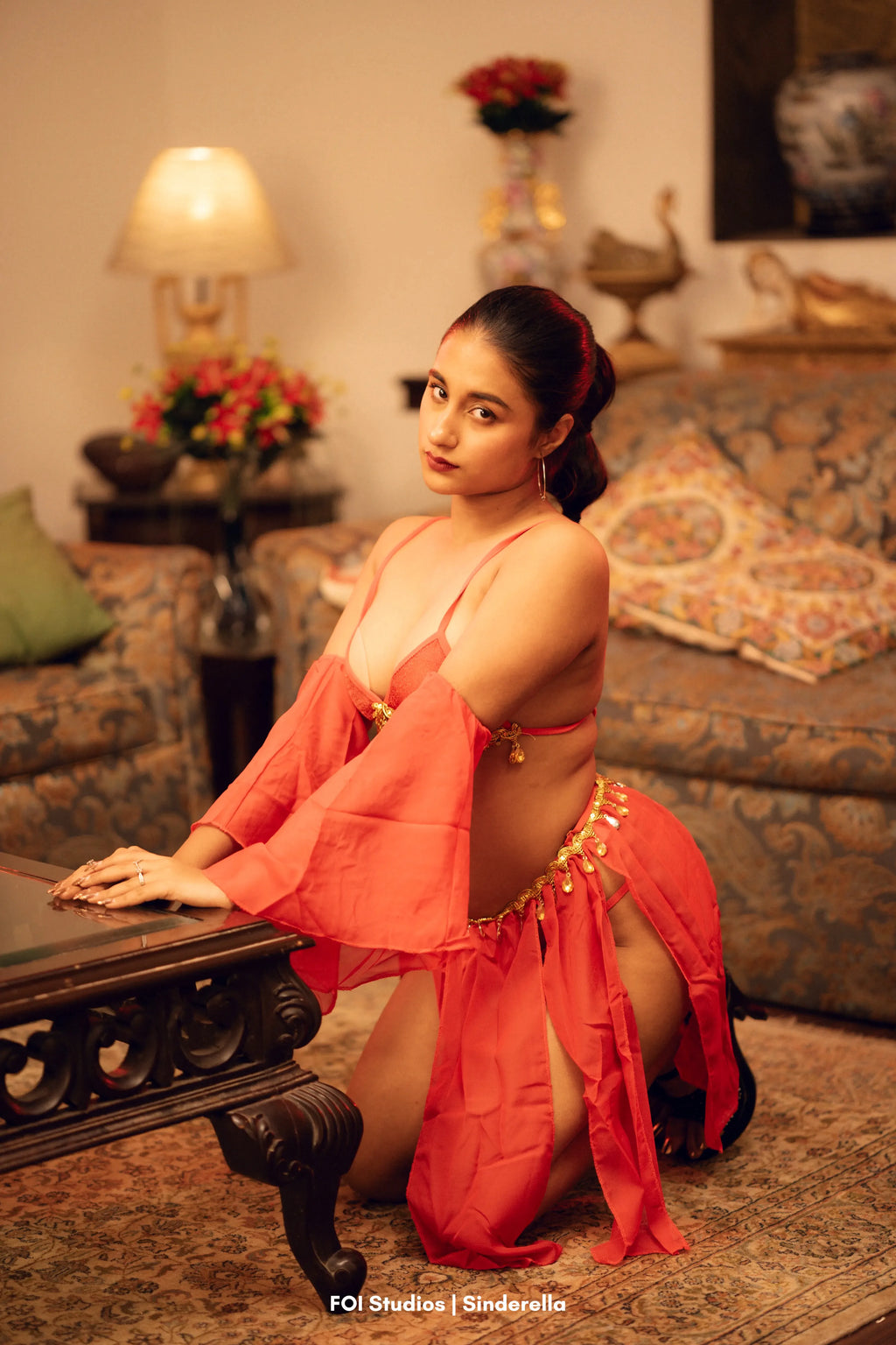 Rule His Midnight Desert Fantasy – 4 Piece Set with Panty, Skirt & Sleeves