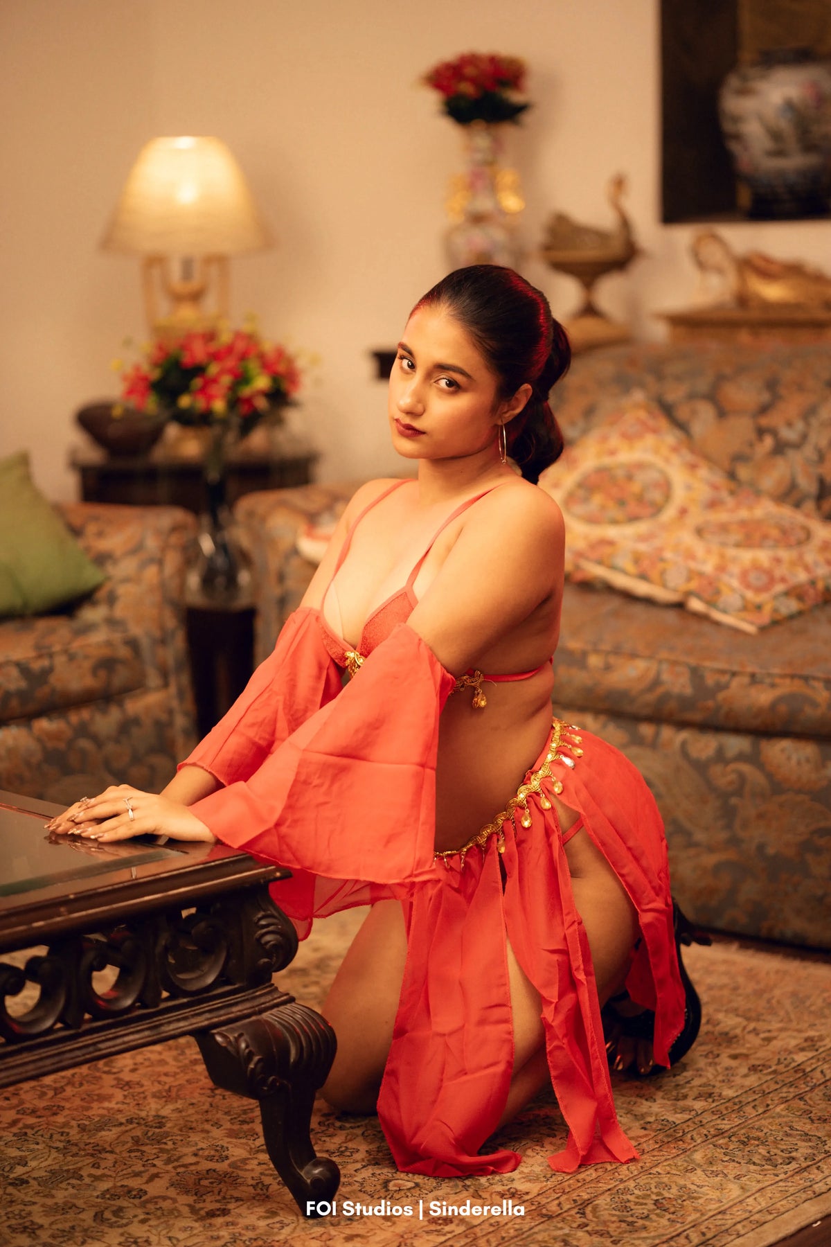Rule His Midnight Desert Fantasy – 4 Piece Set with Panty, Skirt & Sleeves