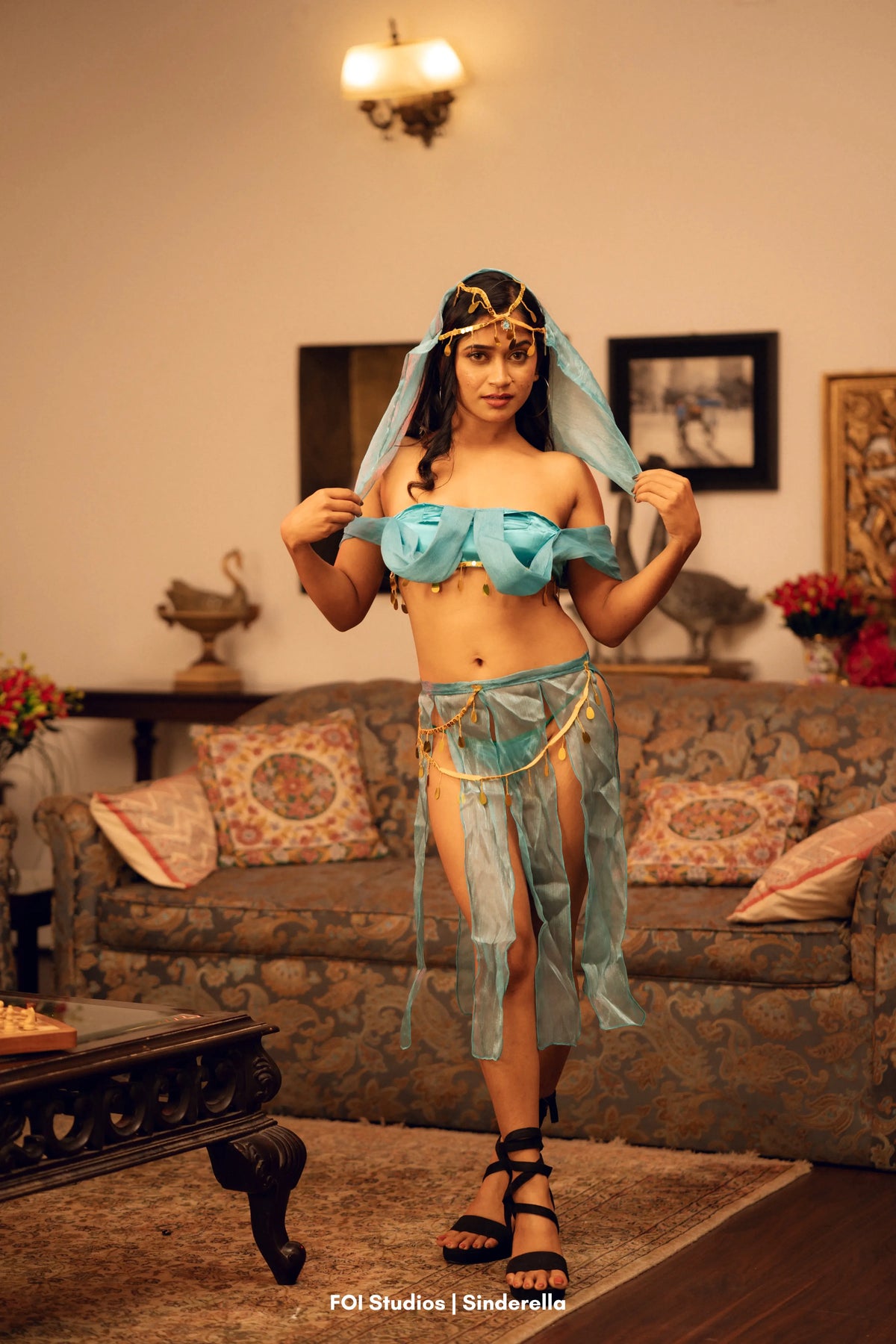 Grant His Three Wishes Tonight – 4 Piece Set with Panty, Skirt & Veil