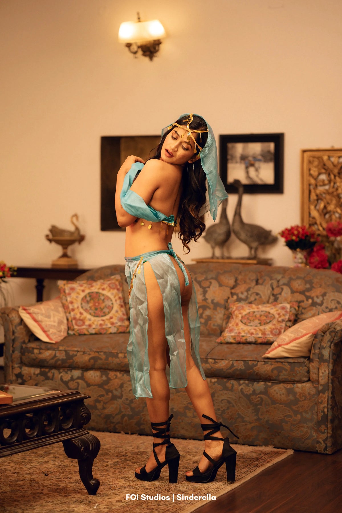 Grant His Three Wishes Tonight – 4 Piece Set with Panty, Skirt & Veil