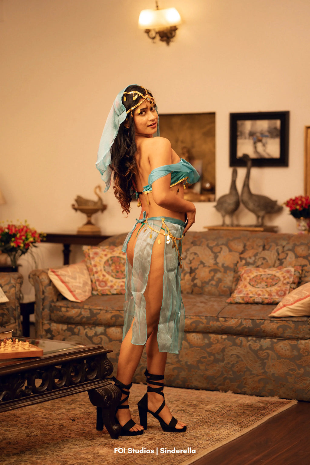 Grant His Three Wishes Tonight – 4 Piece Set with Panty, Skirt & Veil