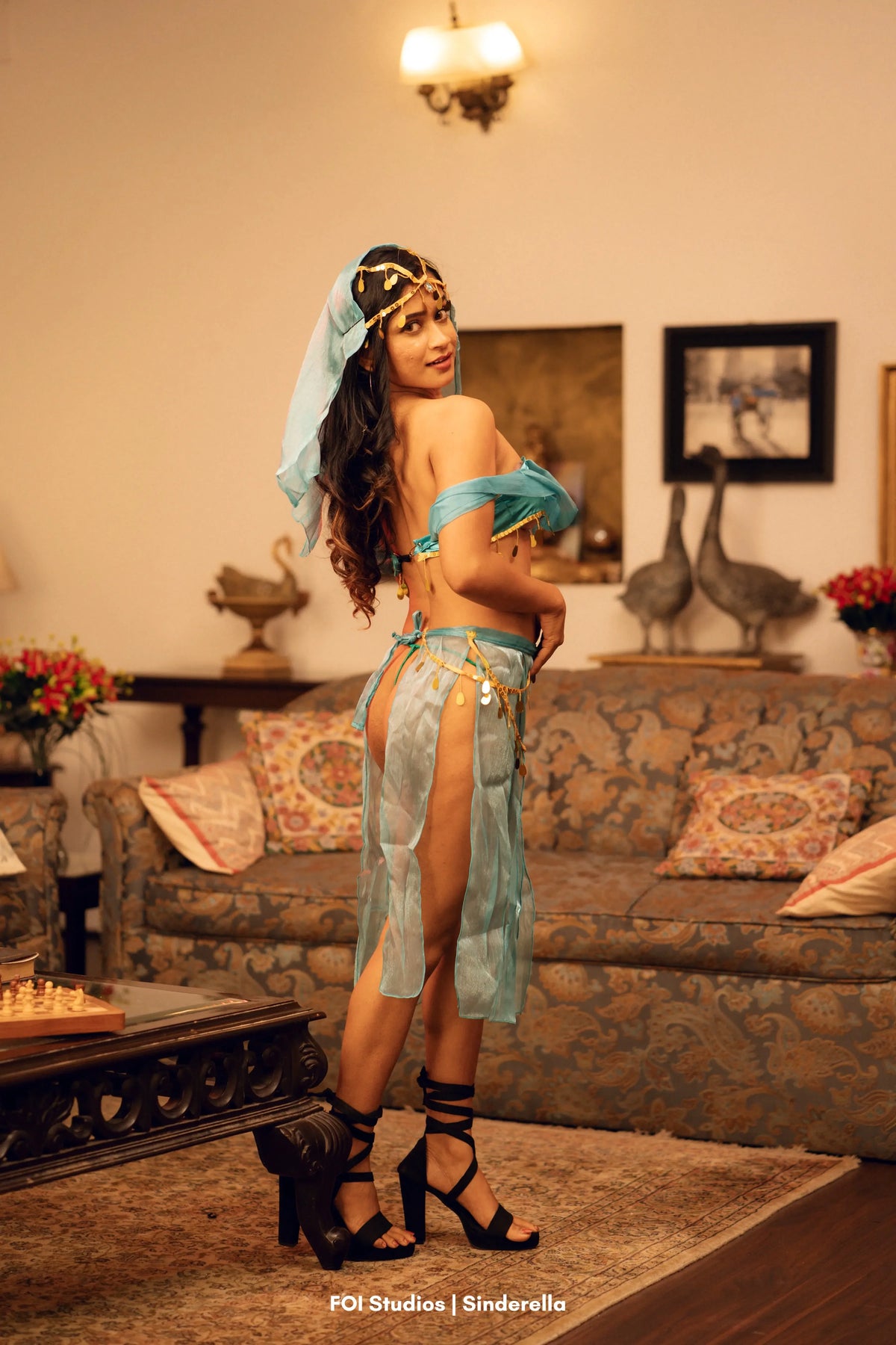 Grant His Three Wishes Tonight – 4 Piece Set with Panty, Skirt & Veil