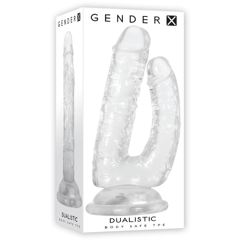 Gender X Dualistic- Clear 23.5cm Double Penetrating Dong