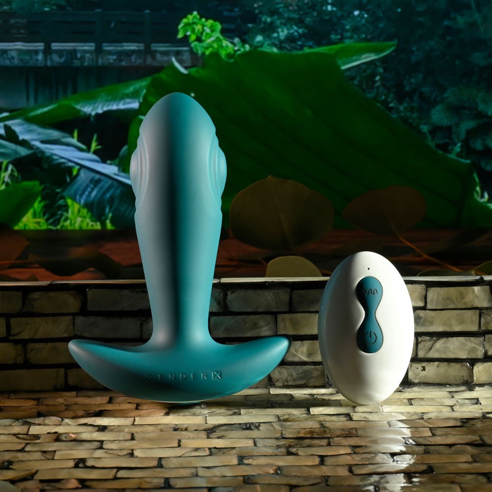 Gender X Tunnel Tapper - Butt Plug With Remote - Teal