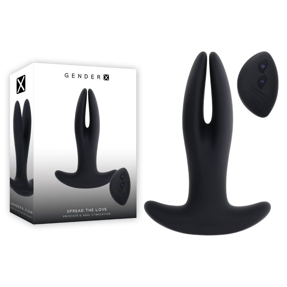 Gender X Spread The Love- Stretching Anal Plug with Remote - Black