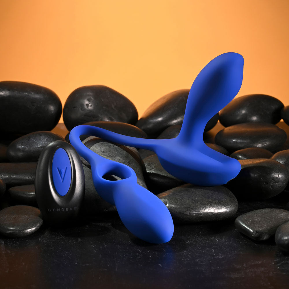 Gender X Back For More - Prostate Anal G-Spot Clitoral Stimulator with Remote - Blue