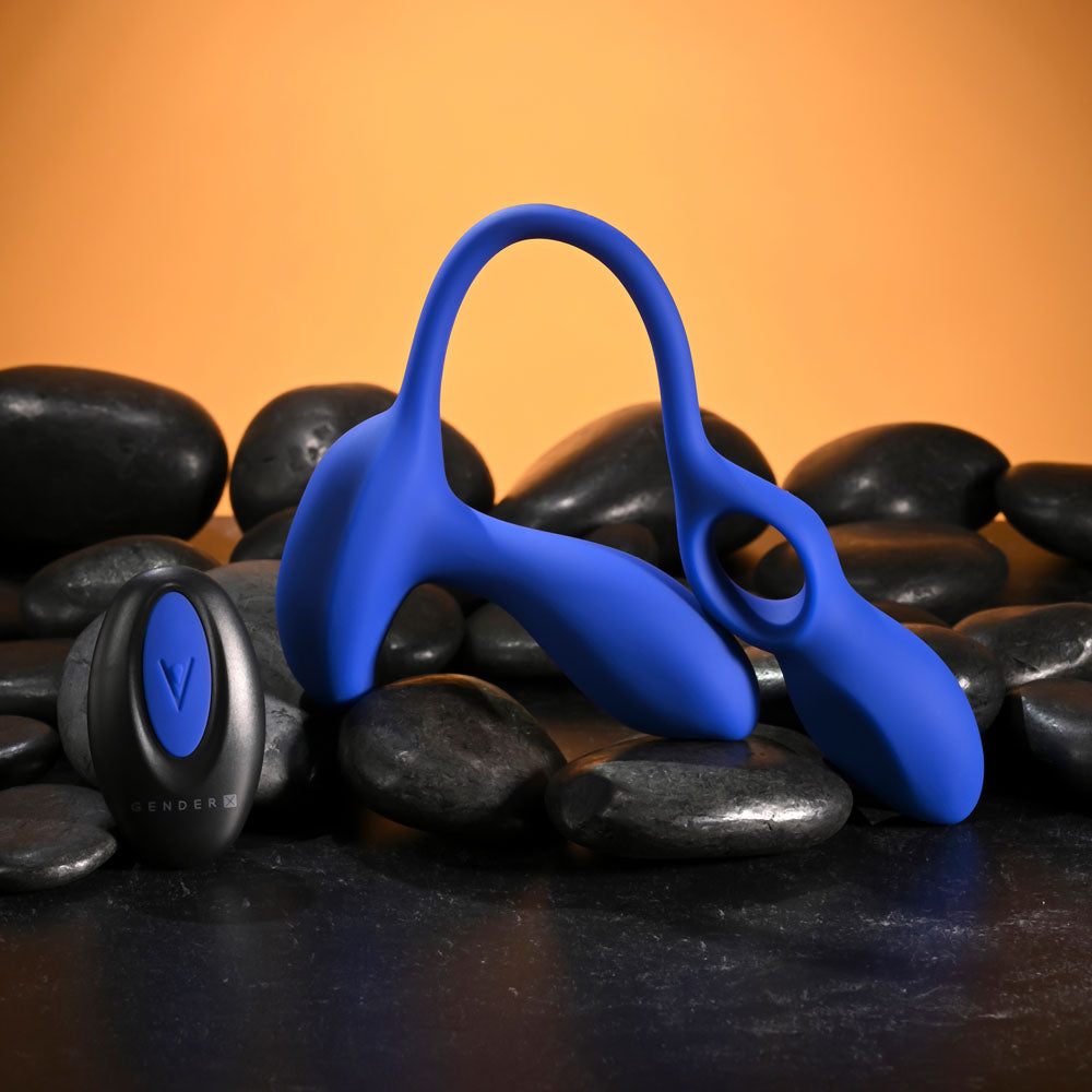 Gender X Back For More - Prostate Anal G-Spot Clitoral Stimulator with Remote - Blue