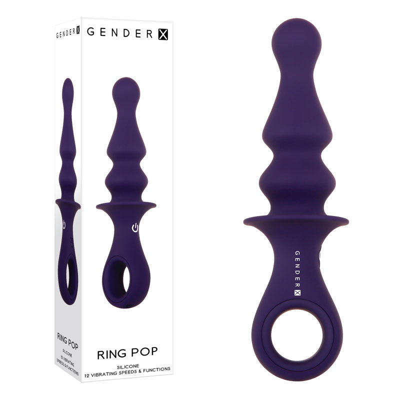 Gender X Ring Pop - Dark Blue Vibrating Anal Plug