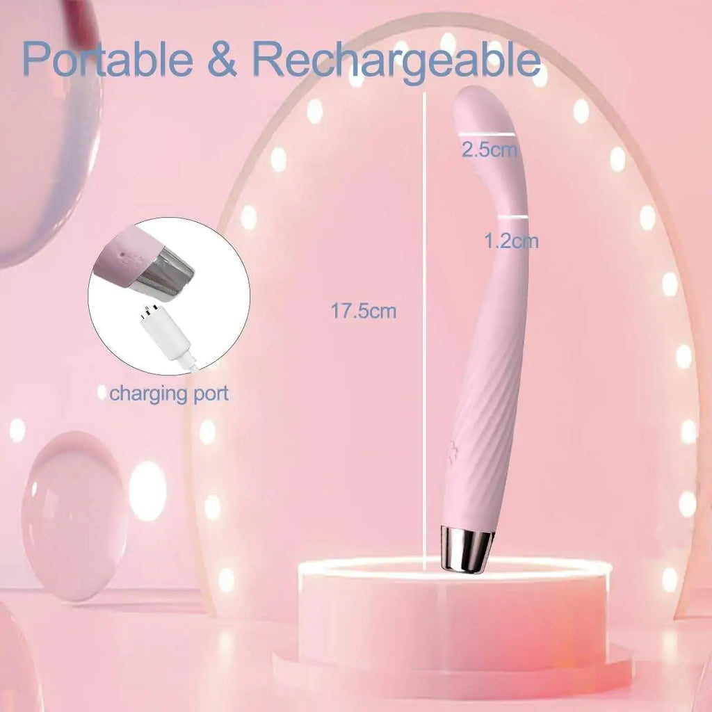 Curved G-Spot Vibrator for Women – Heated Pink Silicone Massager (42°C) with Textured Shaft & Multiple Vibration Modes | Buy Online India