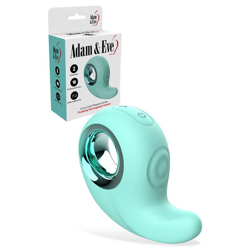 Adam & Eve Curvey Cutie Pleasure Combo Stimulator - Teal