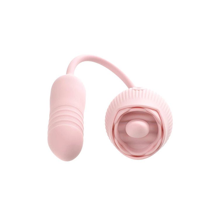 Adam and Eve Thrust & Tickle Rose - Flickering Clitoral Tickler & Thrusting Bullet - Pink