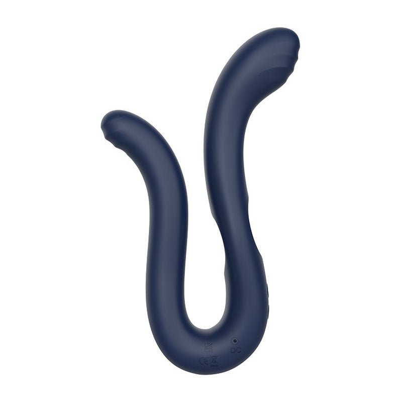 Adam & Eve Twisted Temptations - Bendable Dual Vibrator - Navy Blue
