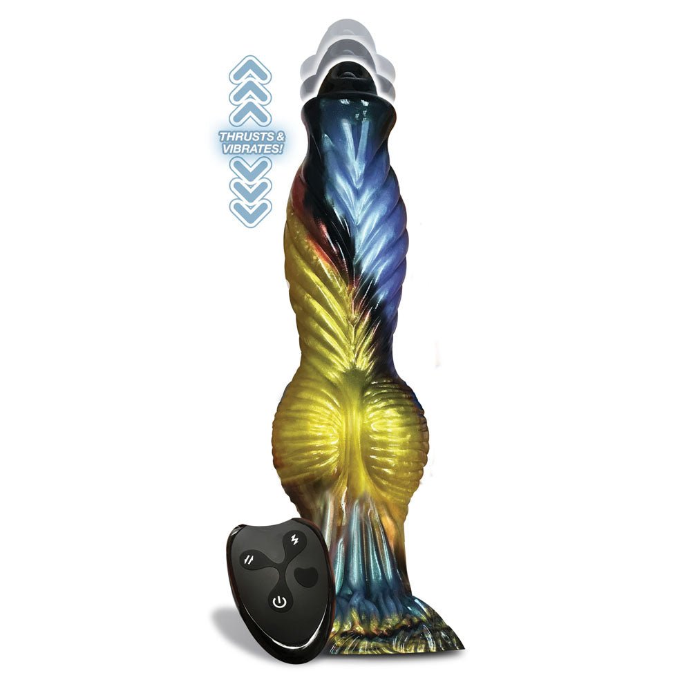 Alien Nation - Phoenix - Thrusting Fantasy Dong with Remote - Gold/Blue