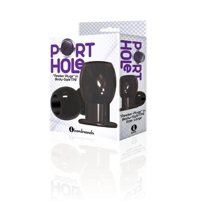 The 9's Port Hole - Hollow Butt Plug - Black