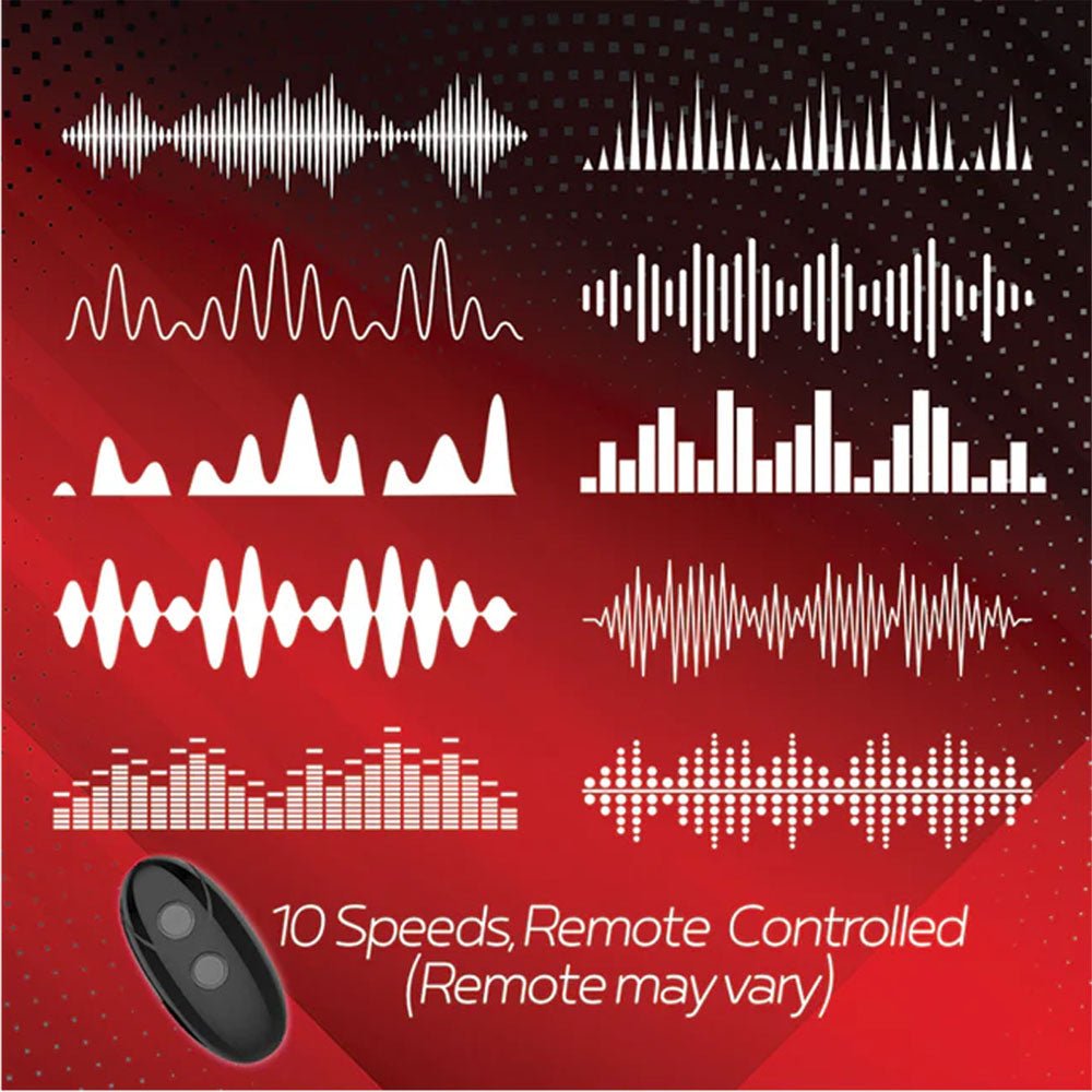 Red Dot Rings - V3 - Black Vibrating Cock & Ball Ring with Remote