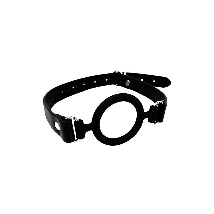 Adam & Eve Open Wide - Black Adjustable Silicone Mouth Ring Gag